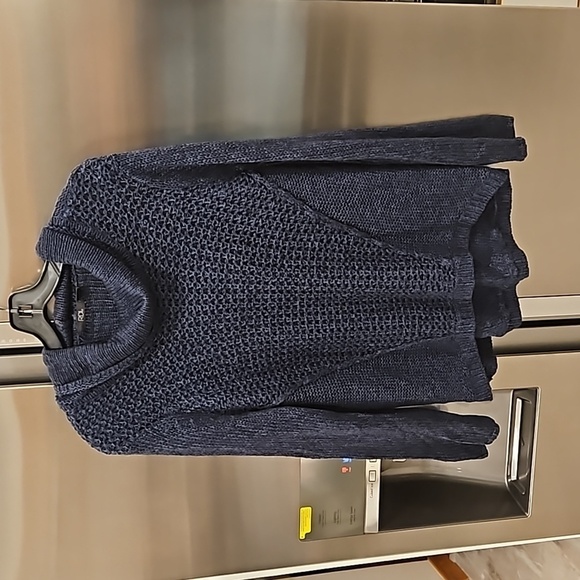 💕RDI💕 Long Sleeve Cowl Neck Pullover Sweater ~ Deep Sea Blue Medium - Picture 1 of 8